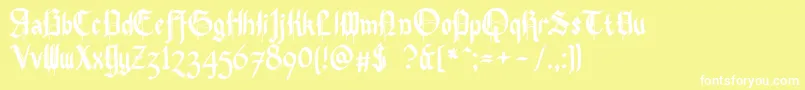 Pennybridge1563 Font – White Fonts on Yellow Background