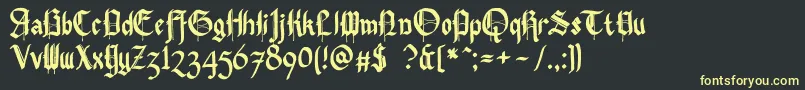 フォントPennybridge1563 – 黒い背景に黄色の文字