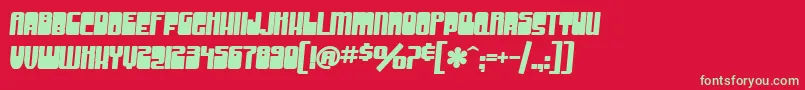 フォントSfGrooveMachineBold – 赤い背景に緑の文字