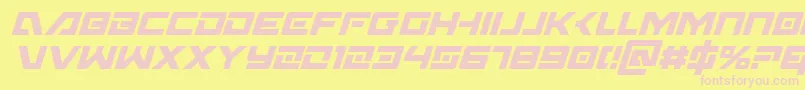 WildcardCondensedItalic Font – Pink Fonts on Yellow Background