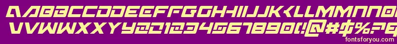 WildcardCondensedItalic Font – Yellow Fonts on Purple Background