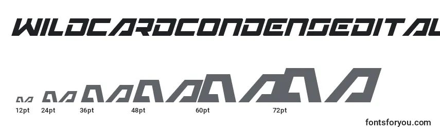 WildcardCondensedItalic Font Sizes