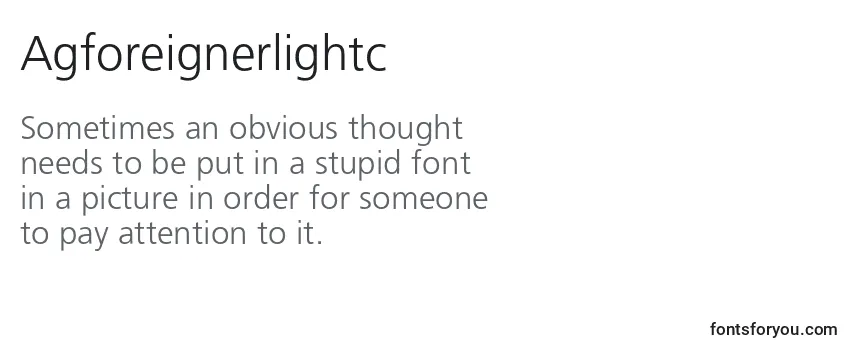 Review of the Agforeignerlightc Font