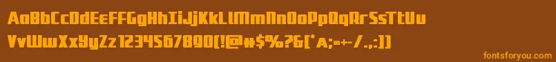 Weitere Informationen zur Subadaibold-Schriftart Subadaibold-Schriftart – Orangefarbene Schriften auf braunem Hintergrund