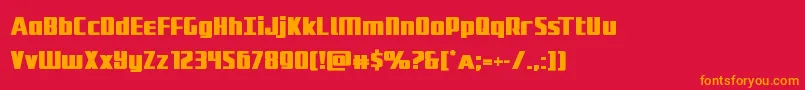 Subadaibold-Schriftart – Orangefarbene Schriften auf rotem Hintergrund