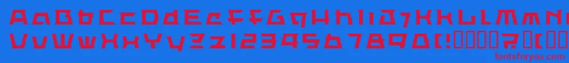 LvdcErissq Font – Red Fonts on Blue Background