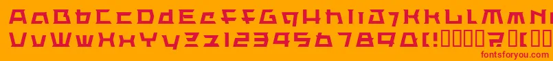 LvdcErissq Font – Red Fonts on Orange Background