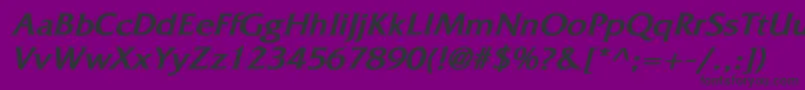 FitzgeraldBoldItalic-fontti – mustat fontit violetilla taustalla
