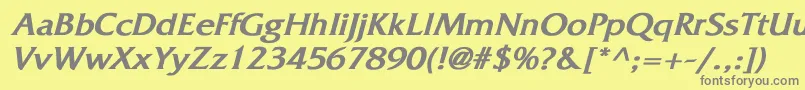 FitzgeraldBoldItalic Font – Gray Fonts on Yellow Background