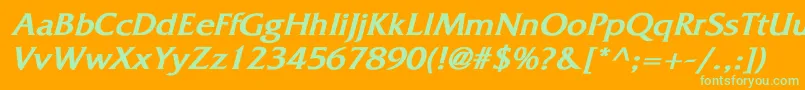 FitzgeraldBoldItalic Font – Green Fonts on Orange Background