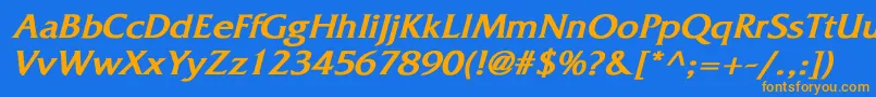 FitzgeraldBoldItalic Font – Orange Fonts on Blue Background