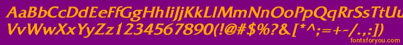 FitzgeraldBoldItalic Font – Orange Fonts on Purple Background