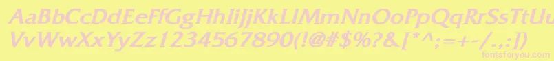 FitzgeraldBoldItalic Font – Pink Fonts on Yellow Background