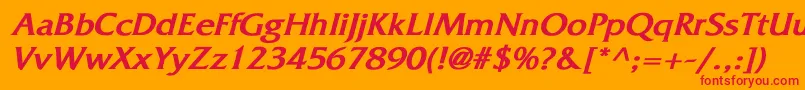 FitzgeraldBoldItalic Font – Red Fonts on Orange Background