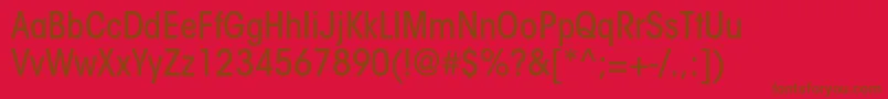 ItcavantgardestdMdcn-fontti – ruskeat fontit punaisella taustalla