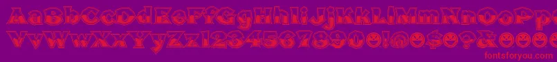 BrokenPosterTourBusted Font – Red Fonts on Purple Background