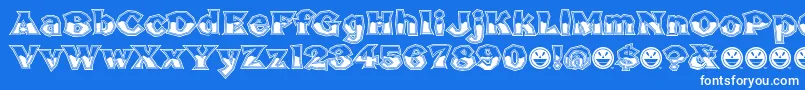 BrokenPosterTourBusted Font – White Fonts on Blue Background
