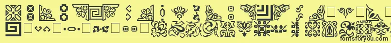 Ornament Font – Black Fonts on Yellow Background