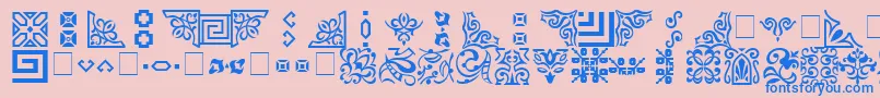 Ornament Font – Blue Fonts on Pink Background