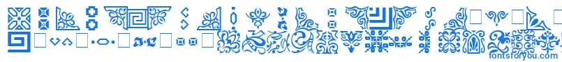 フォントOrnament – 白い背景に青い文字