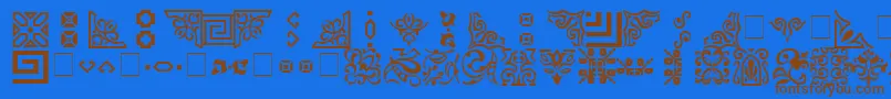 Ornament Font – Brown Fonts on Blue Background