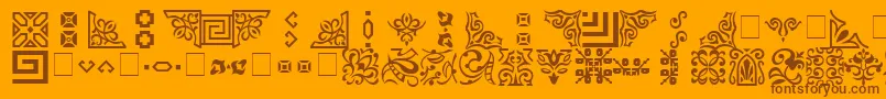 Ornament Font – Brown Fonts on Orange Background