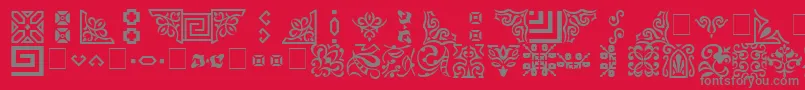 Ornament Font – Gray Fonts on Red Background