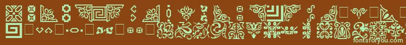 Ornament Font – Green Fonts on Brown Background