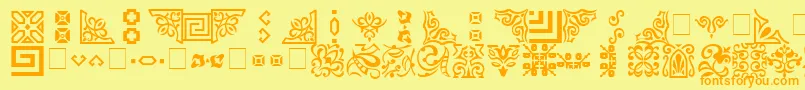 Ornament Font – Orange Fonts on Yellow Background