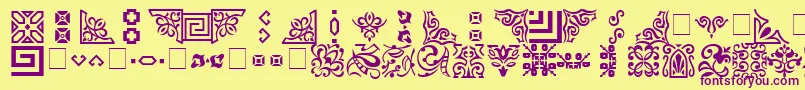 Ornament Font – Purple Fonts on Yellow Background