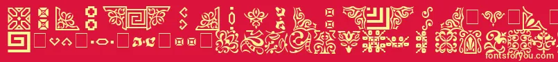 フォントOrnament – 黄色の文字、赤い背景