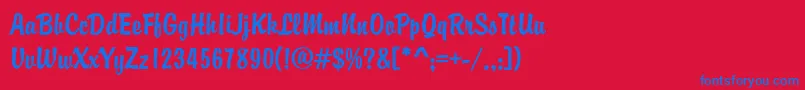 Brodyd Font – Blue Fonts on Red Background