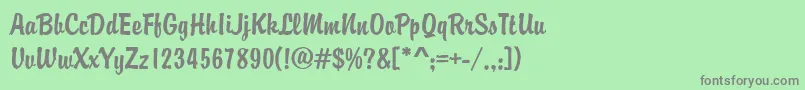 フォントBrodyd – 緑の背景に灰色の文字