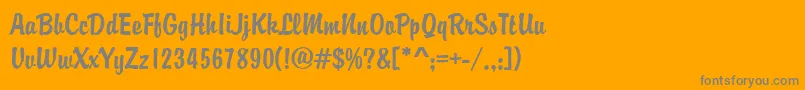 フォントBrodyd – オレンジの背景に灰色の文字