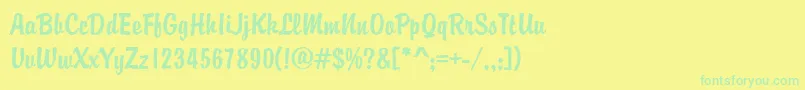 Brodyd Font – Green Fonts on Yellow Background