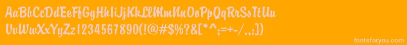 フォントBrodyd – オレンジの背景にピンクのフォント