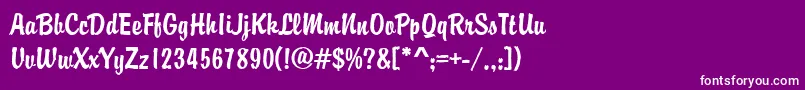 Brodyd Font – White Fonts on Purple Background