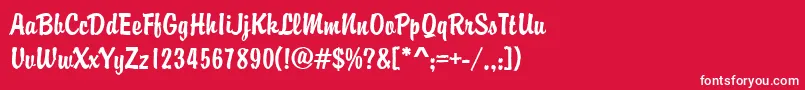 Brodyd Font – White Fonts on Red Background