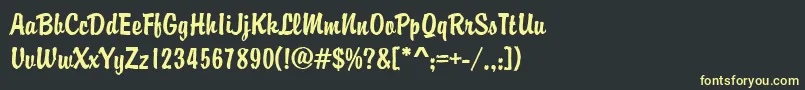 フォントBrodyd – 黒い背景に黄色の文字