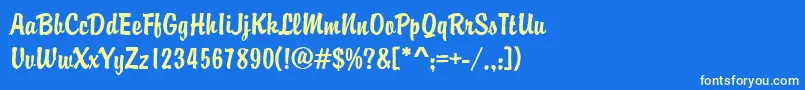 Brodyd Font – Yellow Fonts on Blue Background