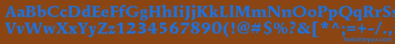 Czcionka MendozaromanstdBold – niebieskie czcionki na brązowym tle