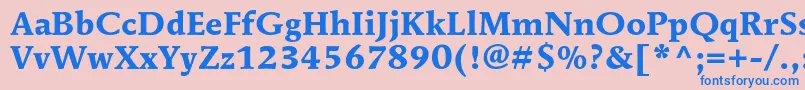 MendozaromanstdBold Font – Blue Fonts on Pink Background