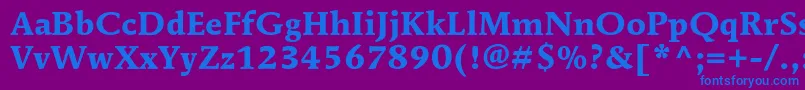 MendozaromanstdBold Font – Blue Fonts on Purple Background