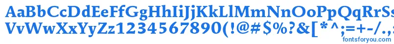 フォントMendozaromanstdBold – 白い背景に青い文字