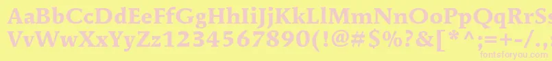 MendozaromanstdBold Font – Pink Fonts on Yellow Background