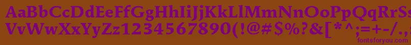 MendozaromanstdBold Font – Purple Fonts on Brown Background