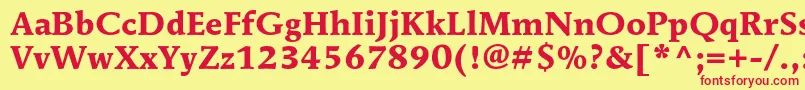 MendozaromanstdBold Font – Red Fonts on Yellow Background