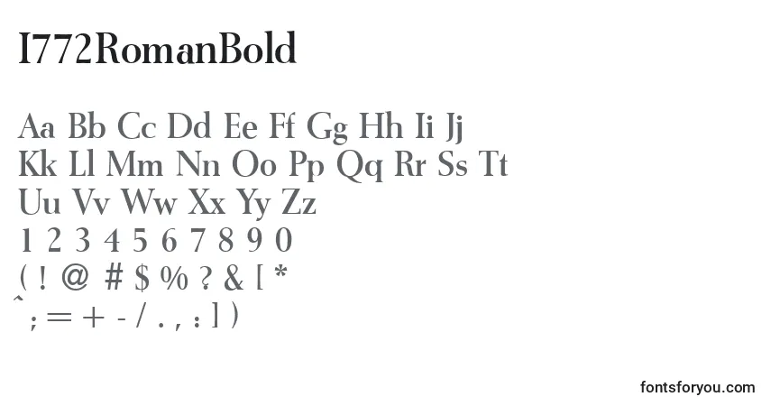 I772RomanBold-fontti – aakkoset, numerot, erikoismerkit