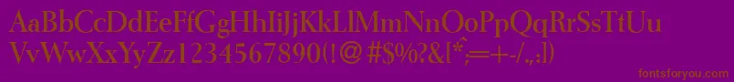 フォントI772RomanBold – 紫色の背景に茶色のフォント