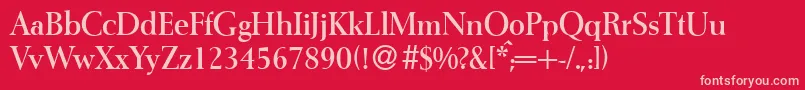 I772RomanBold Font – Pink Fonts on Red Background